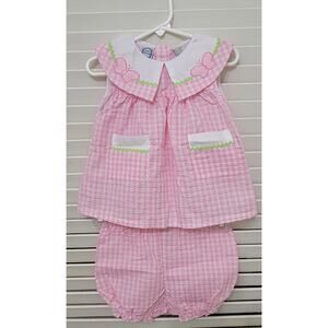 VTG Little Lindsey Smocked Embroidered Butterfly Dress with bloomers NWT 18 mths